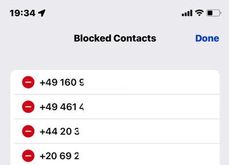 ios remove blocked numbers