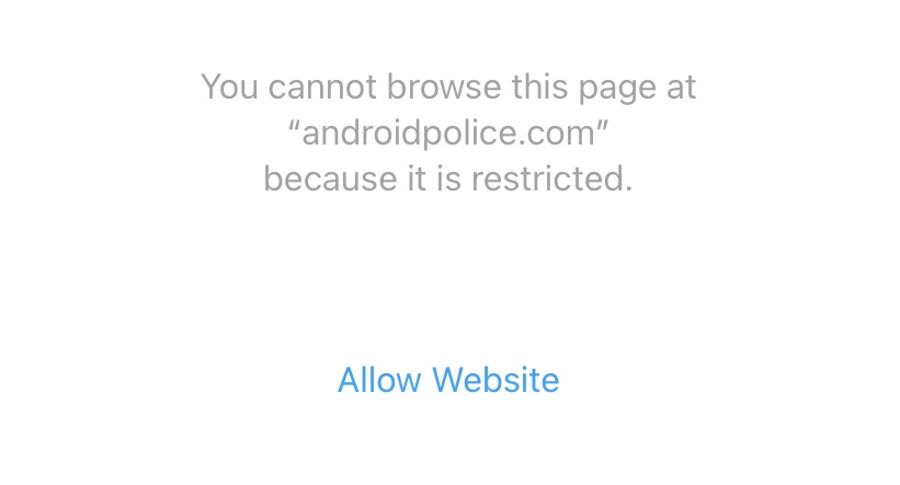 ios safari blocked website