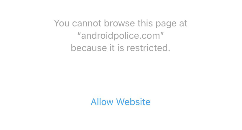 ios safari blocked website