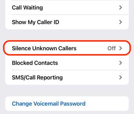 ios silence unknown callers