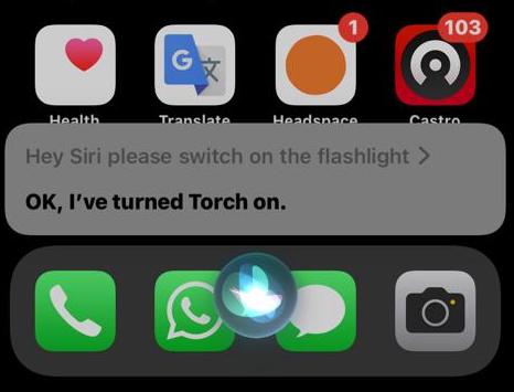 ios siri flashlight