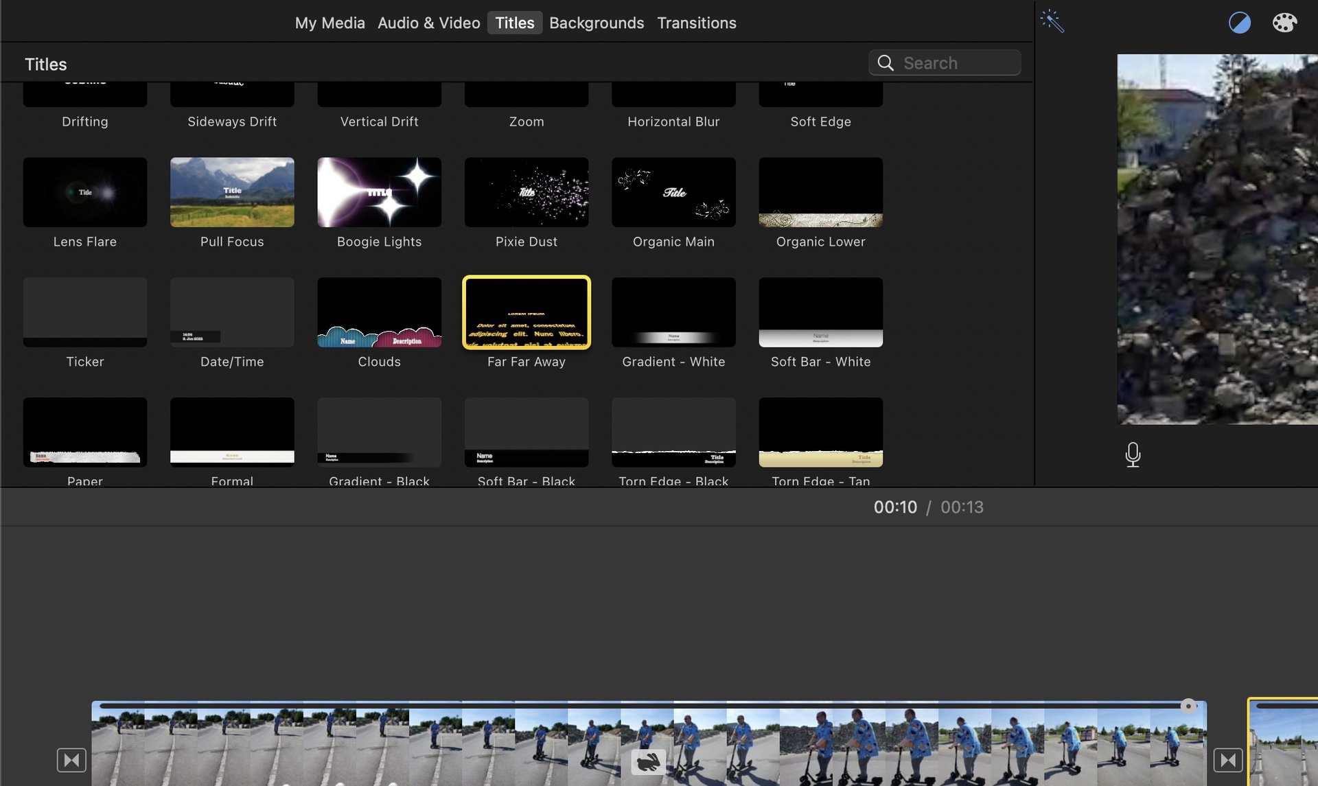 mac imovie titles