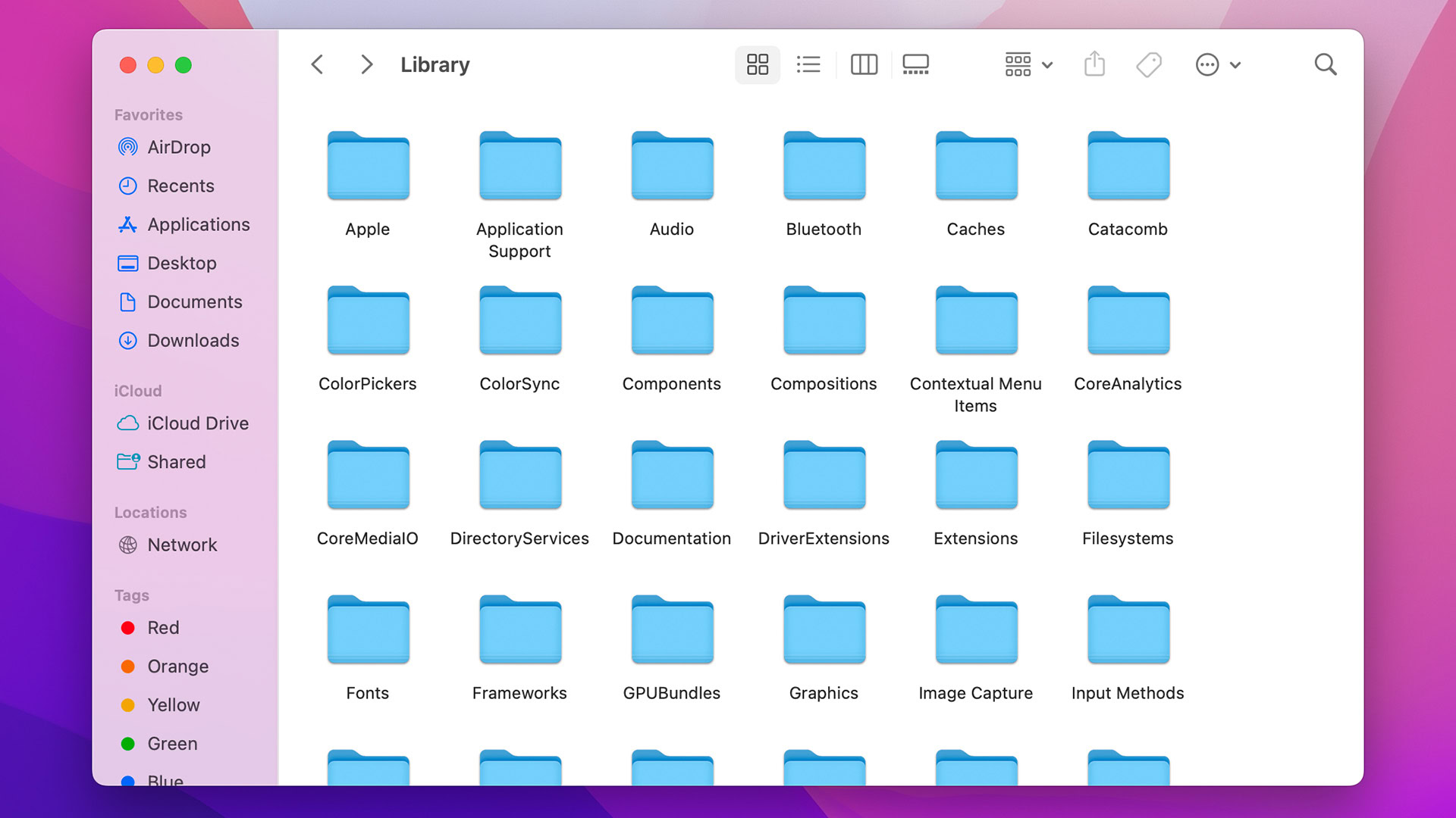 macOS Library screenshot