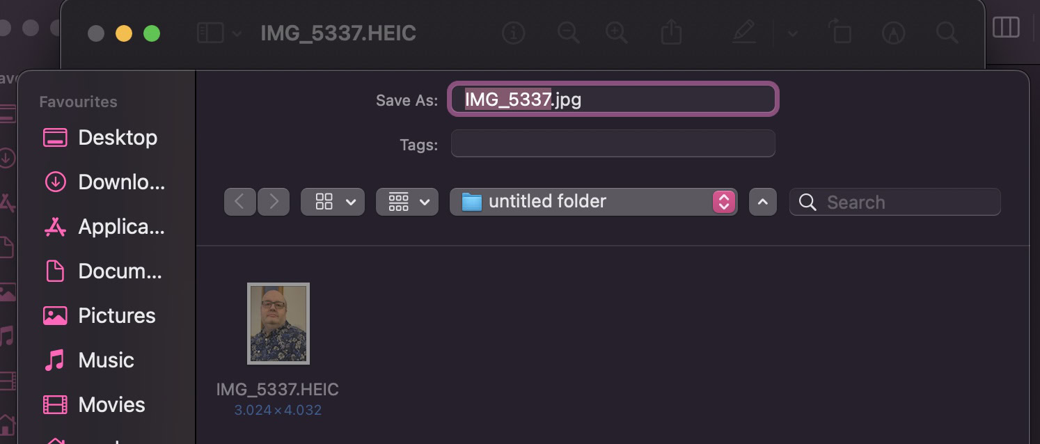 macos save as JPG