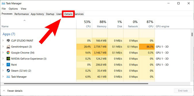 task manager details