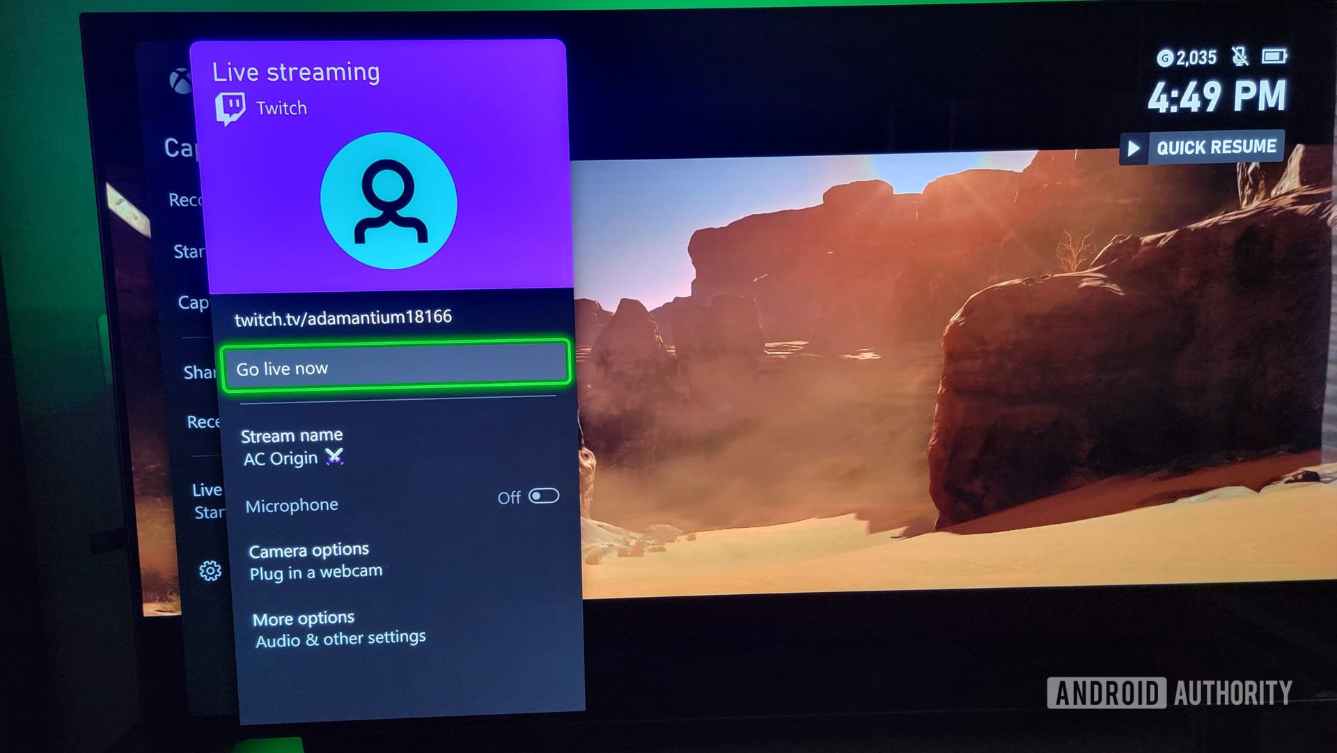 twitch live stream xbox