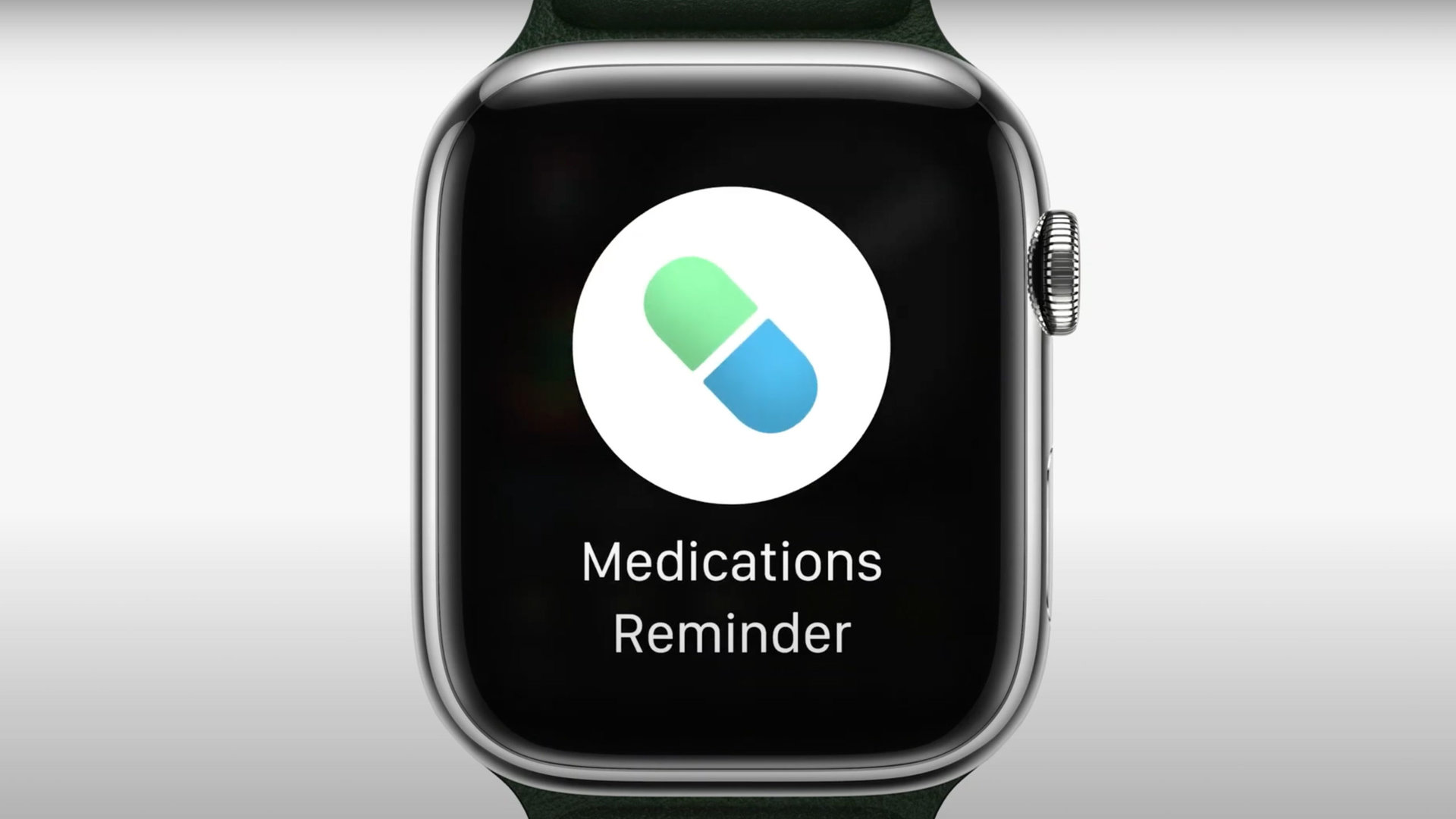 An Apple Watch displays the new Medication app available in watchOS 9.