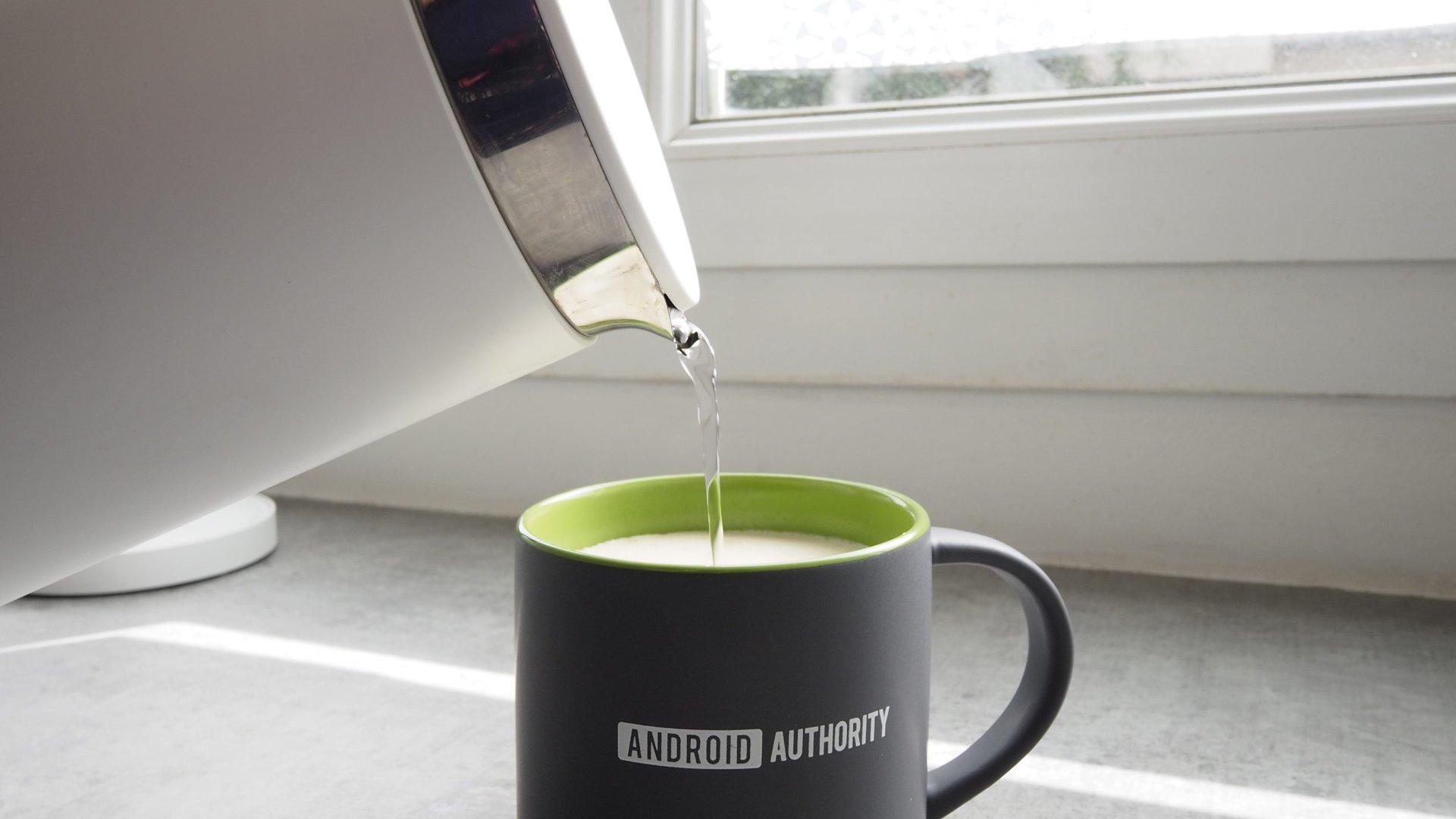 Xiaomi Mi Smart Kettle Pro pouring water into Android Authority mug