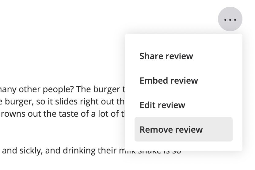 yelp review remove link