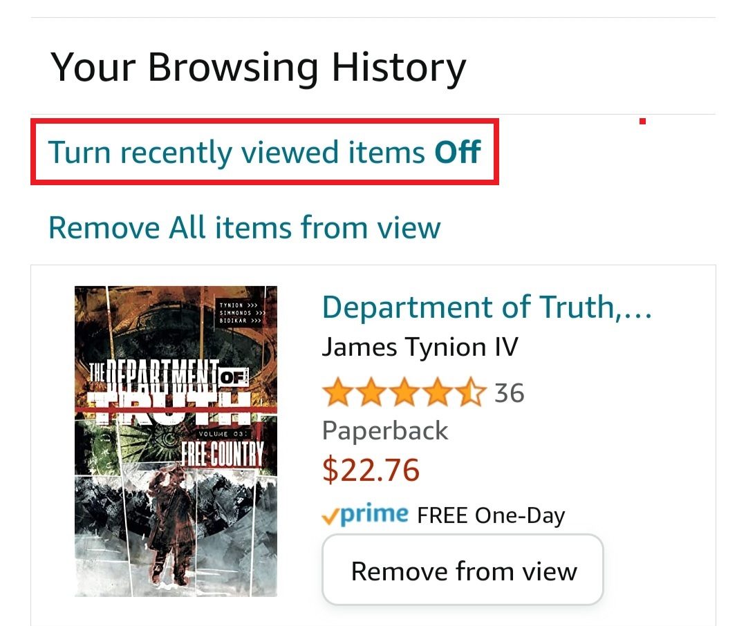your browsing history Amazon Shopping2