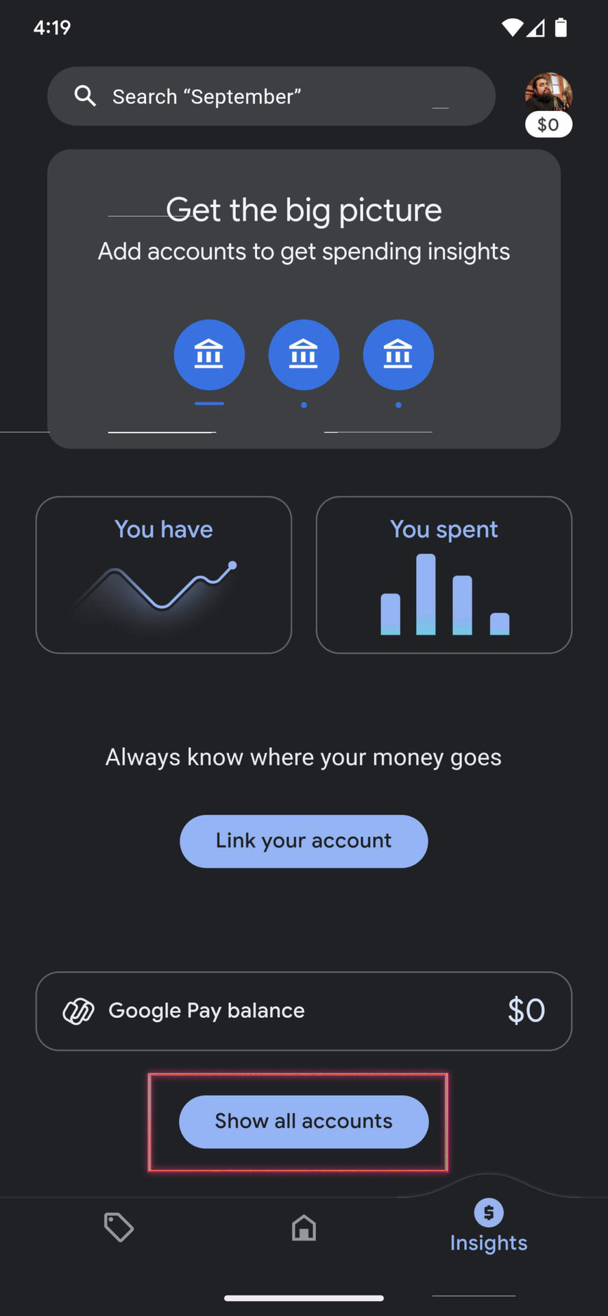 Add bank account to Google Pay 1