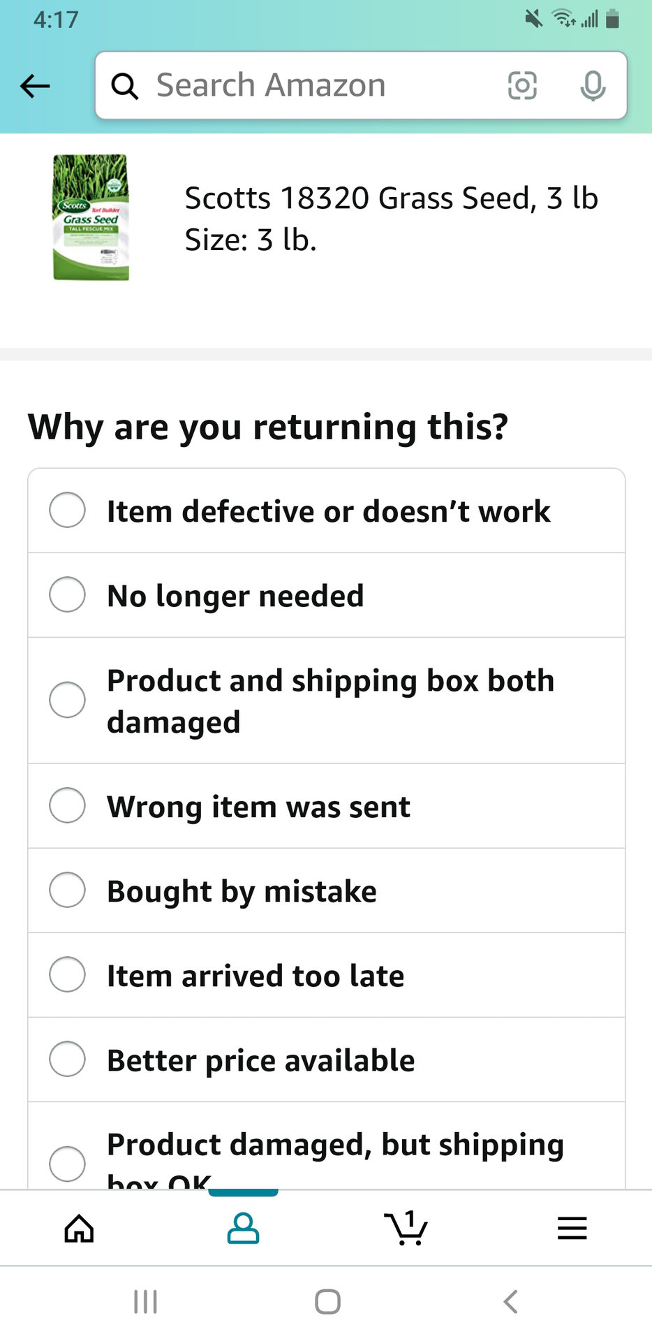 Amazon Returns App Return Reason
