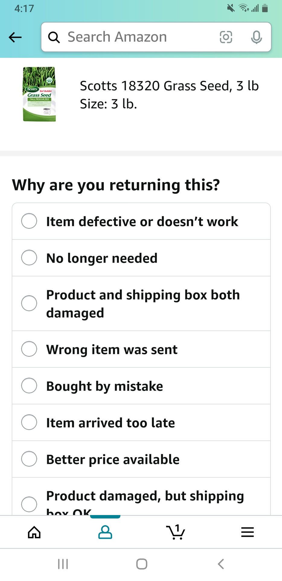 Amazon Returns App Return Reason