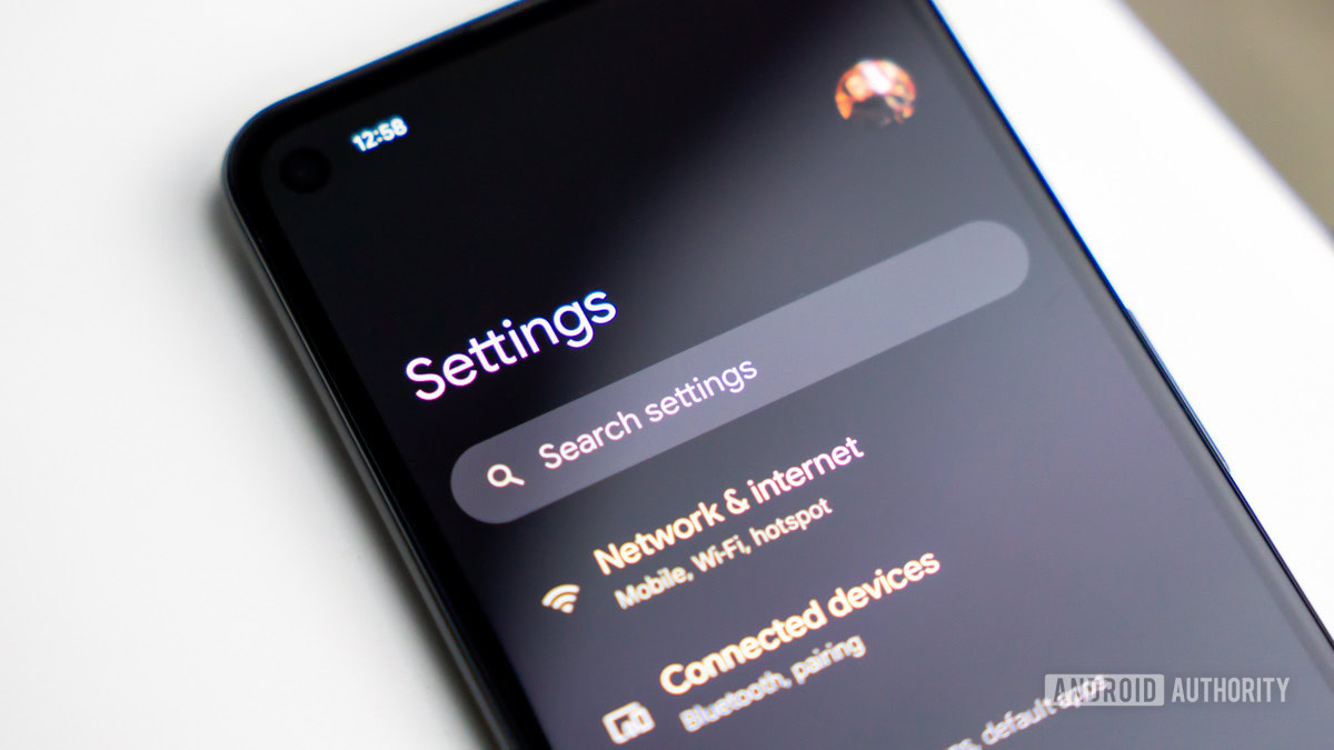 Android settings app stock photo 1