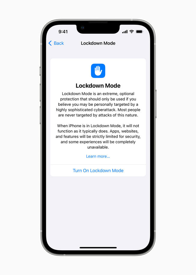 Apple Lockdown Mode official image