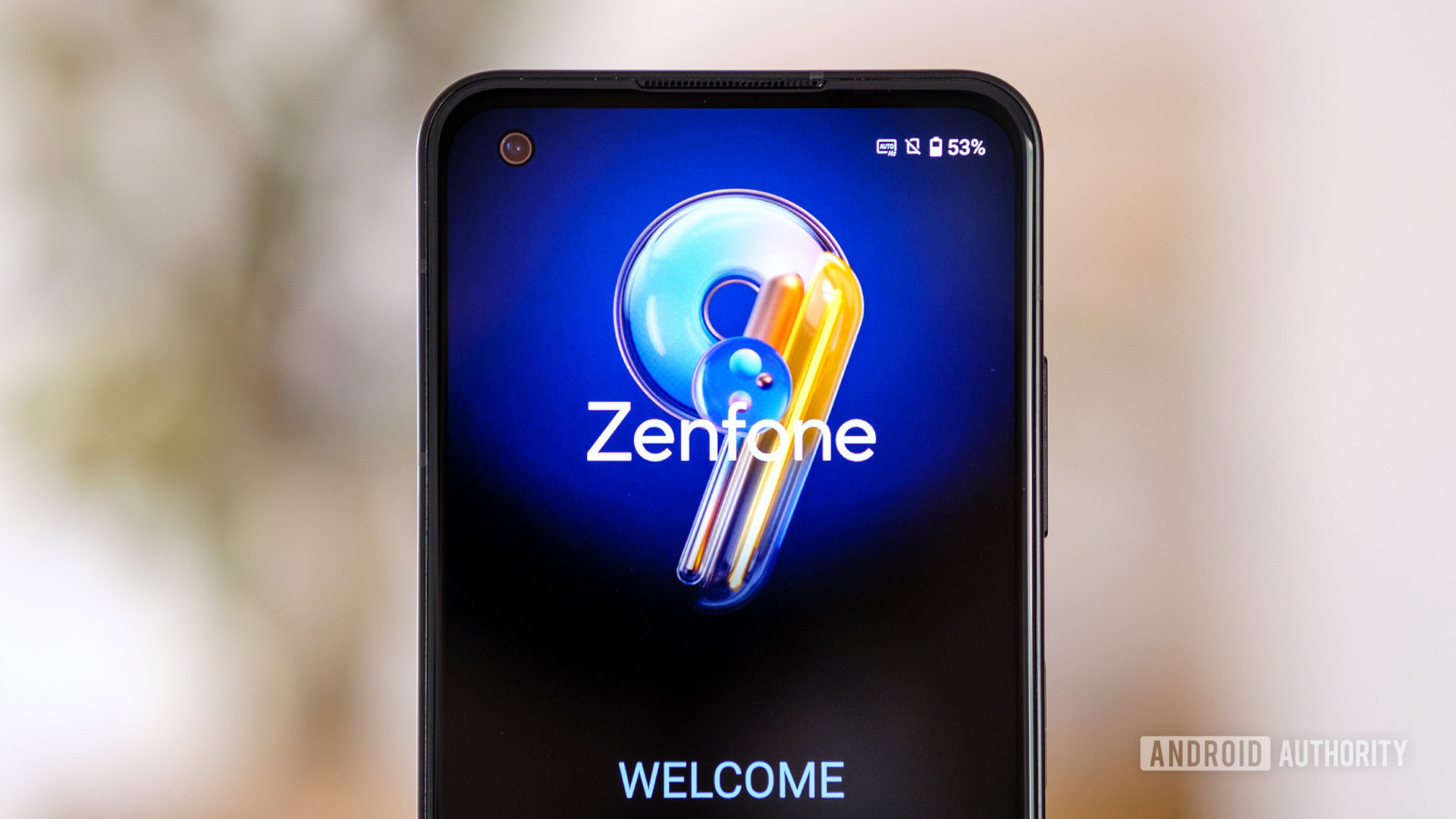 Logotipo de bienvenida para el fondo de pantalla de Asus Zenfone 9