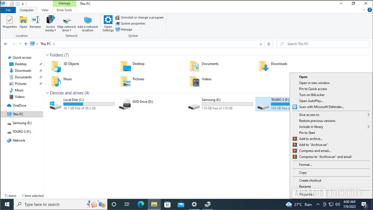 How to format and partition an external hard drive or SSD on Windows