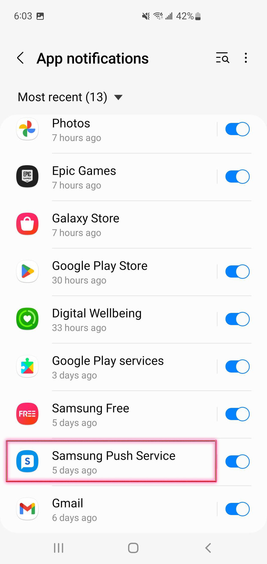 How to disable Samsung Push Service notifications settings 3