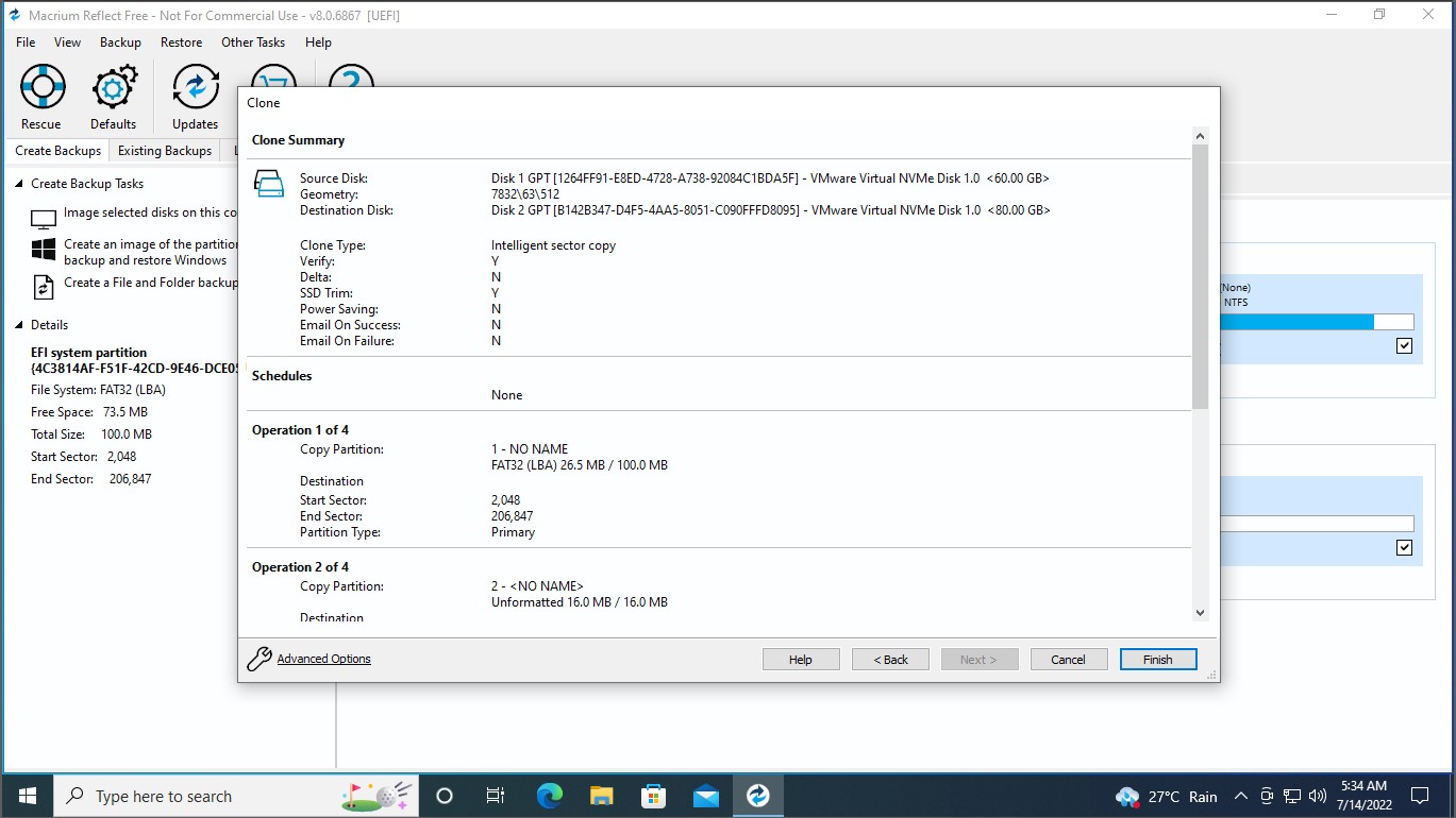 Maricum Reflect Clone hard drive final check