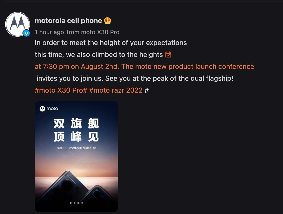 Motorola Razr X30 Pro launch teaser