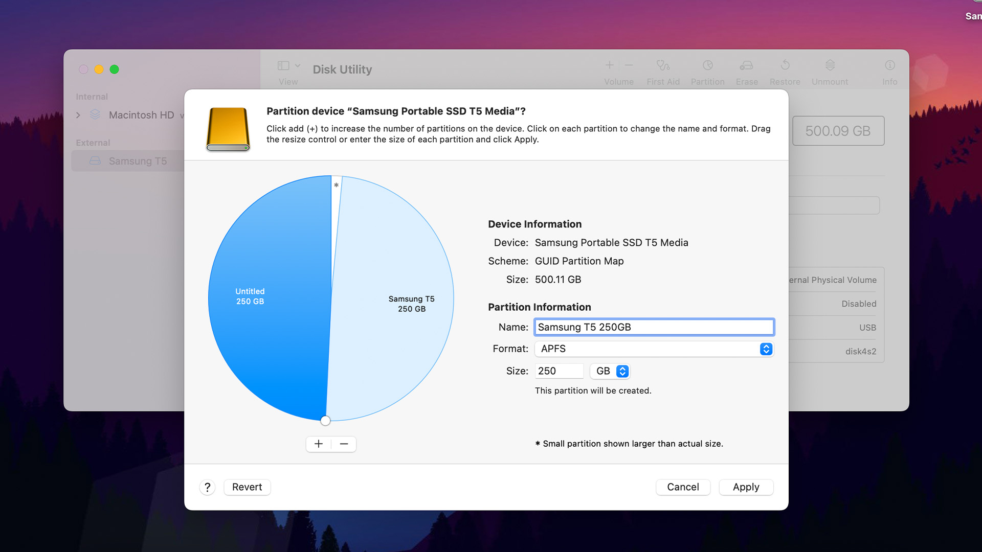 Partition hard drive macOS