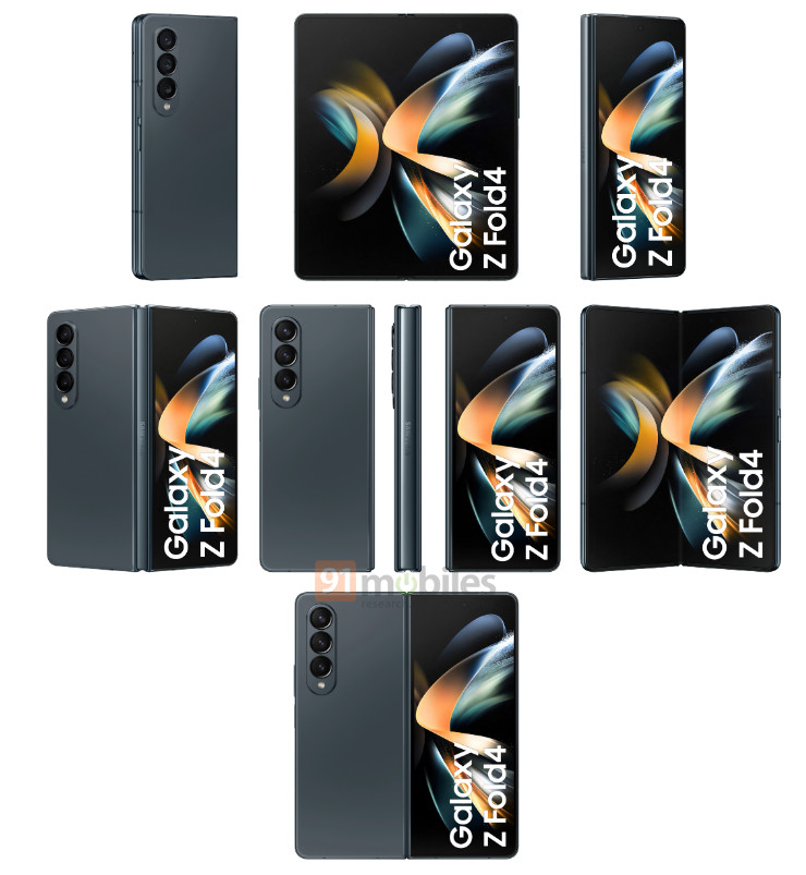 Samsung Galaxy Z Fold 4 renders 91mobiles evleaks 1