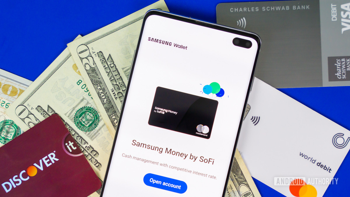 Samsung Wallet mostrando Samsung Money foto de archivo