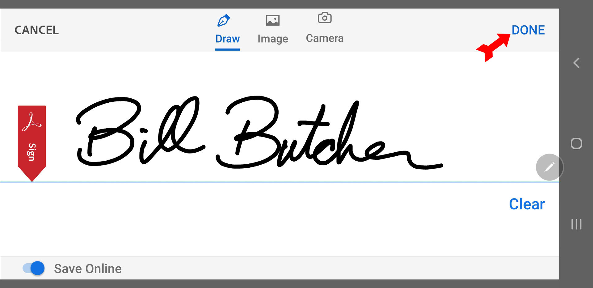 Sign PDF Mobile Save Signature