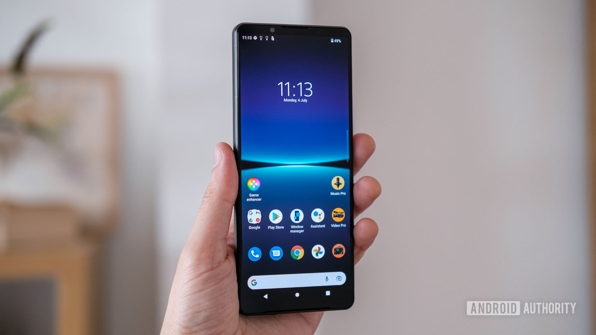 Sony Xperia 1 IV front in hand - Phones with stock Android