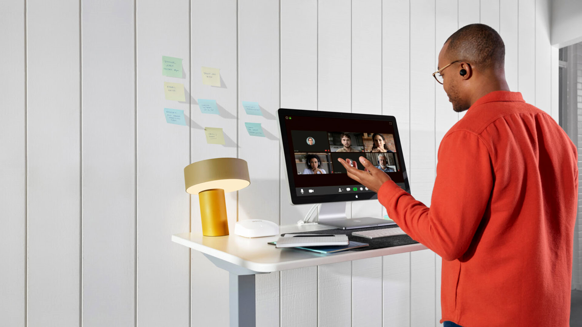 The Eero Pro 6E Wi Fi router on a desk