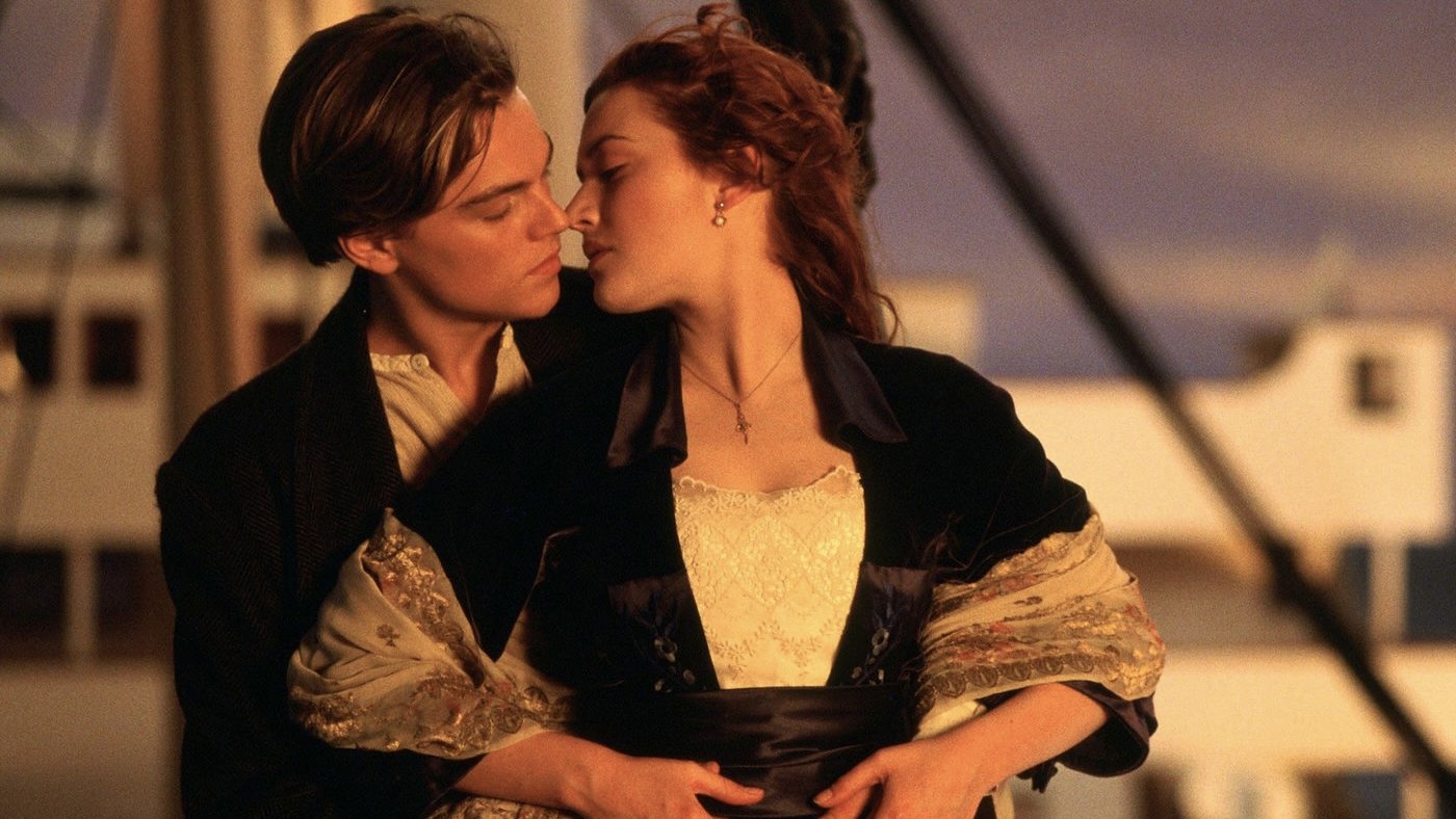 A man and woman kissing on the hull of the Titanic in Titanic - best movies leaving Netflix movies leaving streaming services