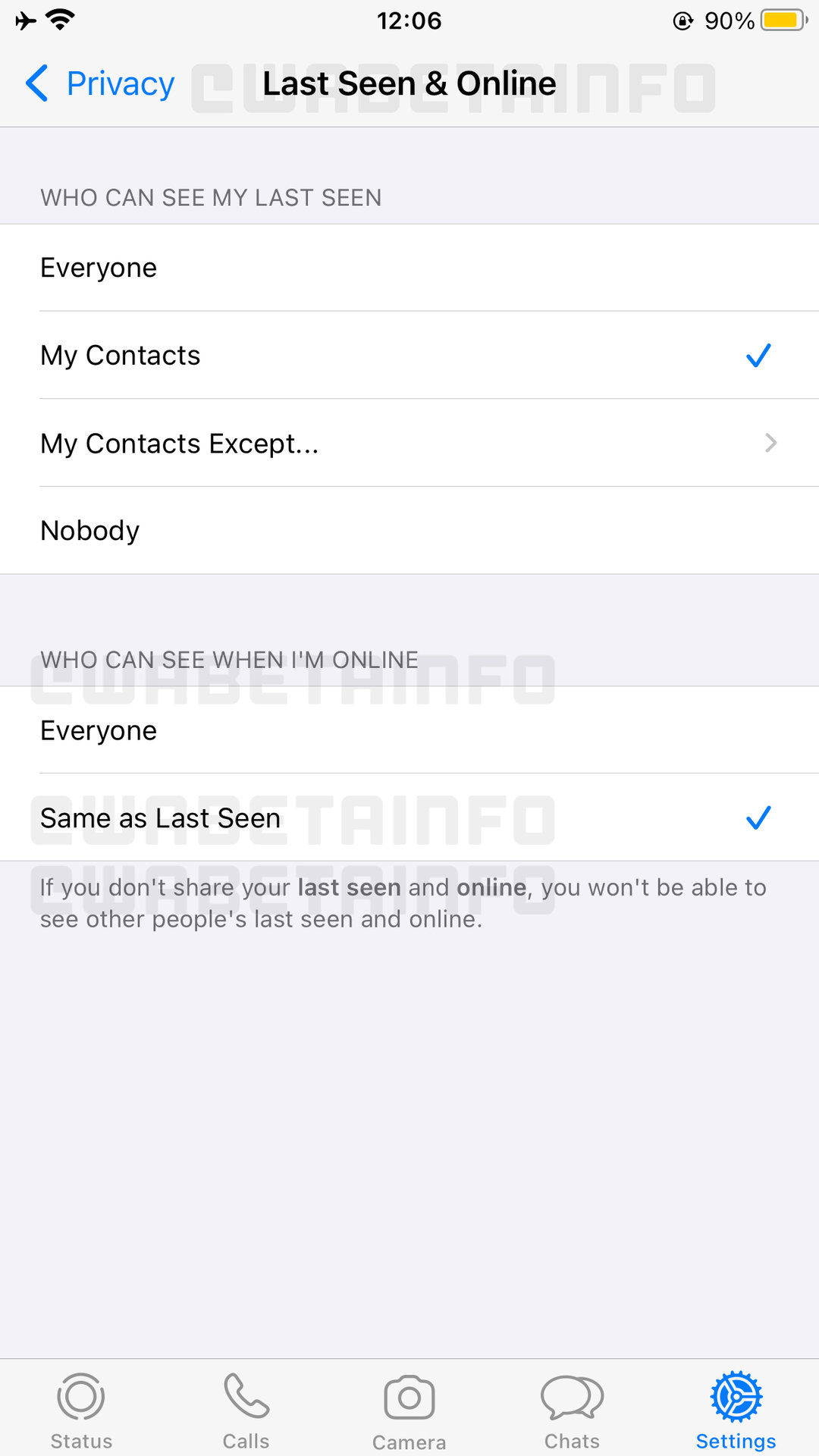 WhatsApp Who can see Im online leaked feature