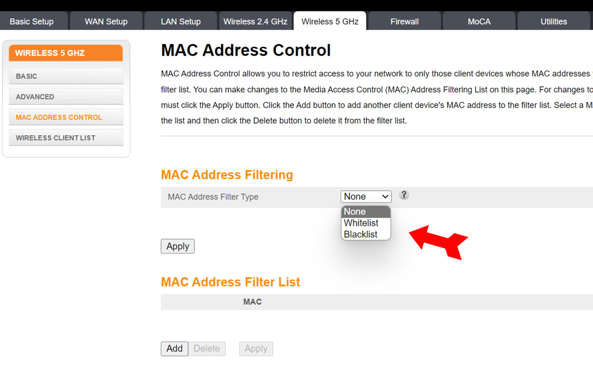 kick people off Wi-Fi MAC Address filtering