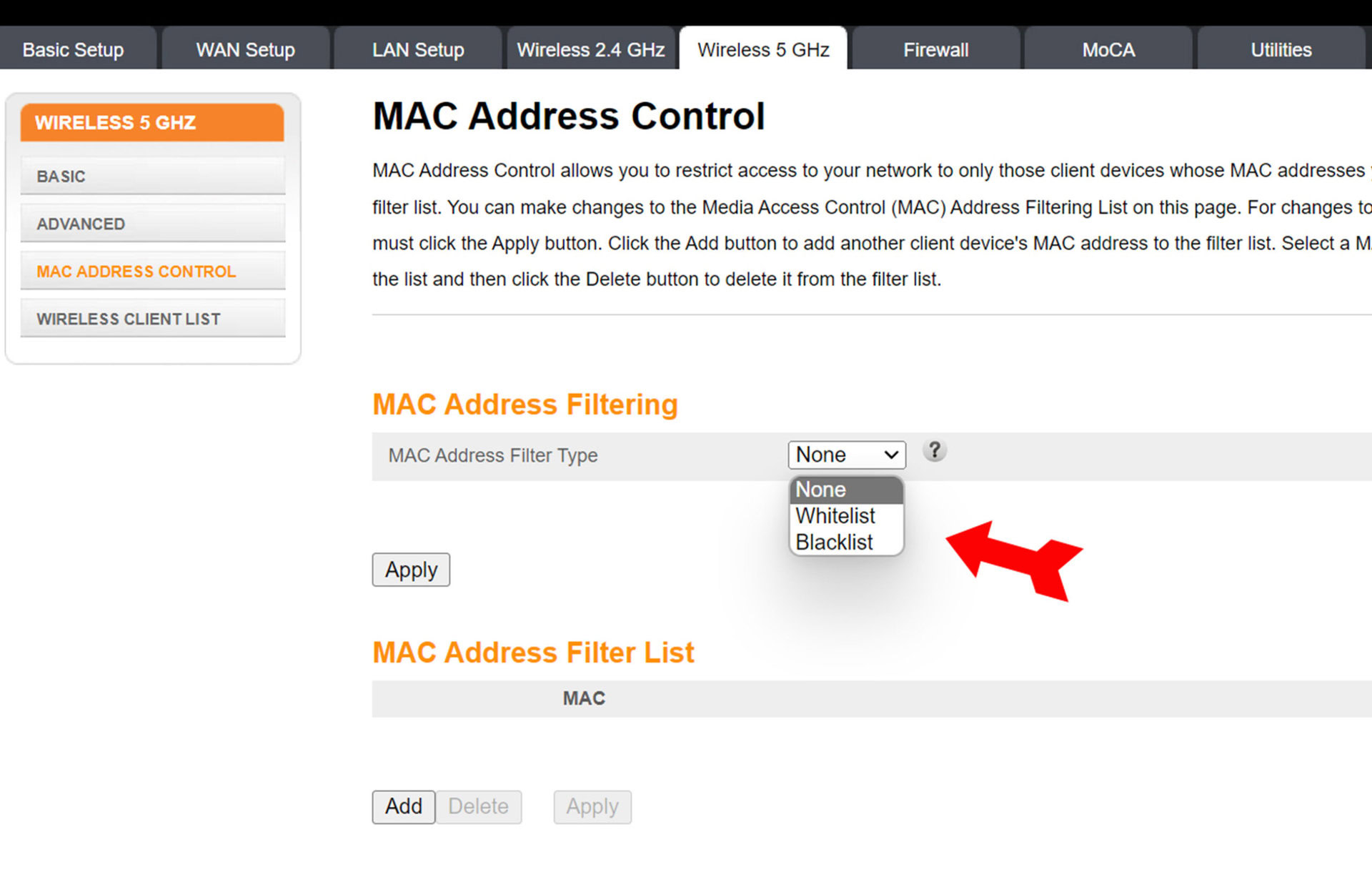 kick people off Wi-Fi MAC Address filtering