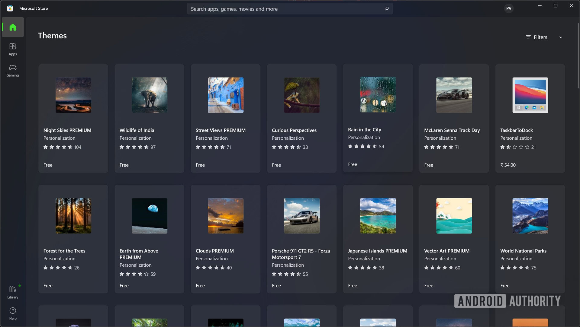 Windows 11 Microsoft Store themes