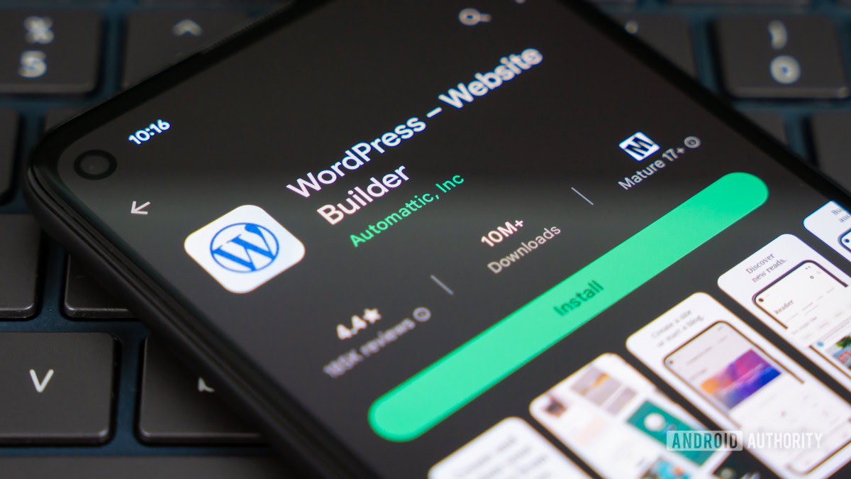 Wordpress on smartphone stock photo 4