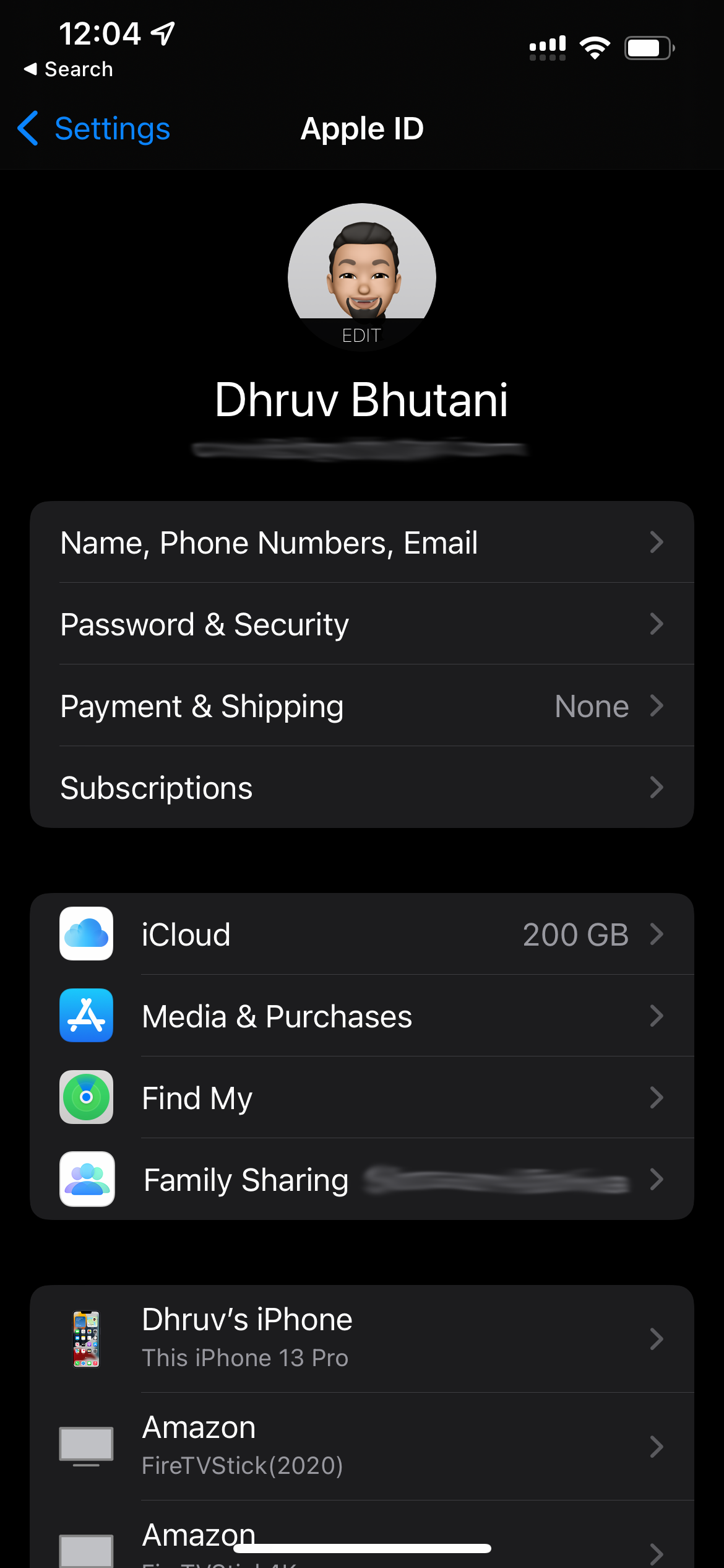 Share Apple Music iPhone Apple ID settings