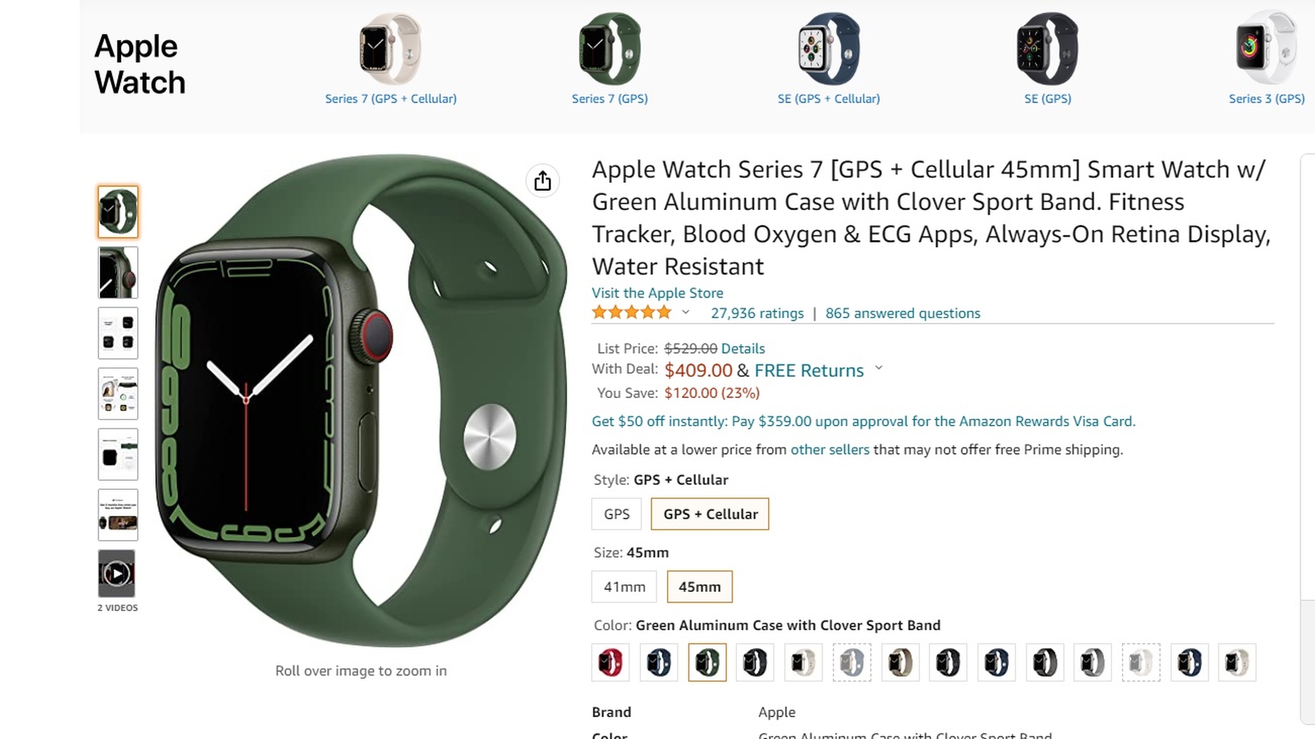 apple watch series 7 deal prime day 2022