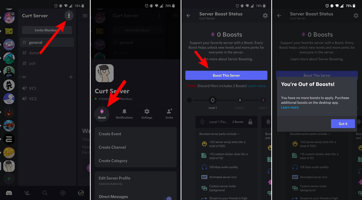 boosting discord mobile