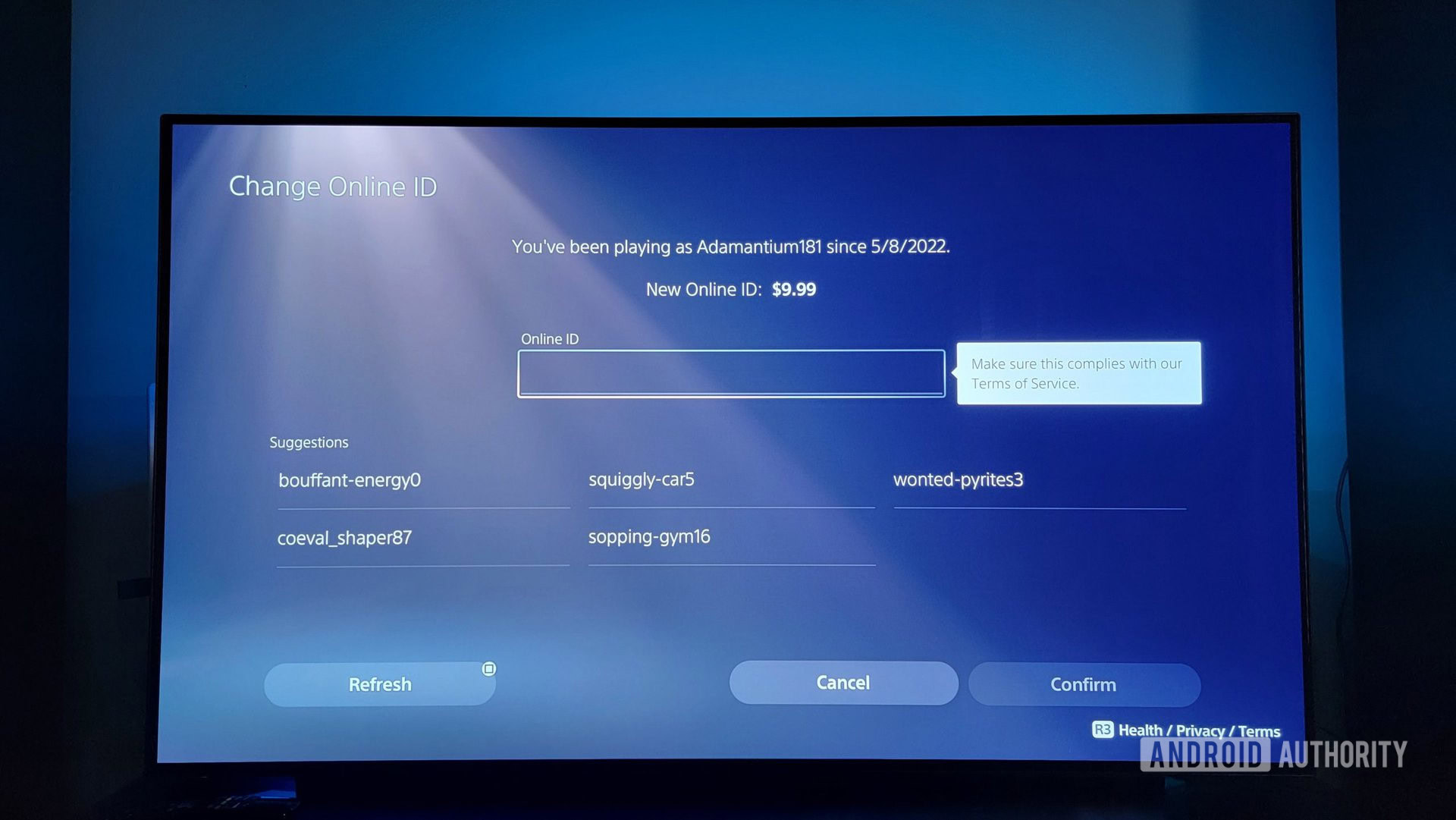 change online id ps5