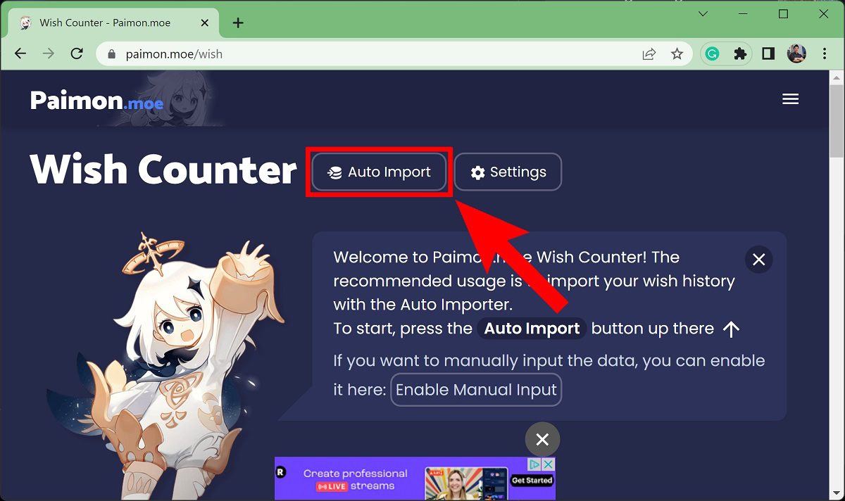 click auto import