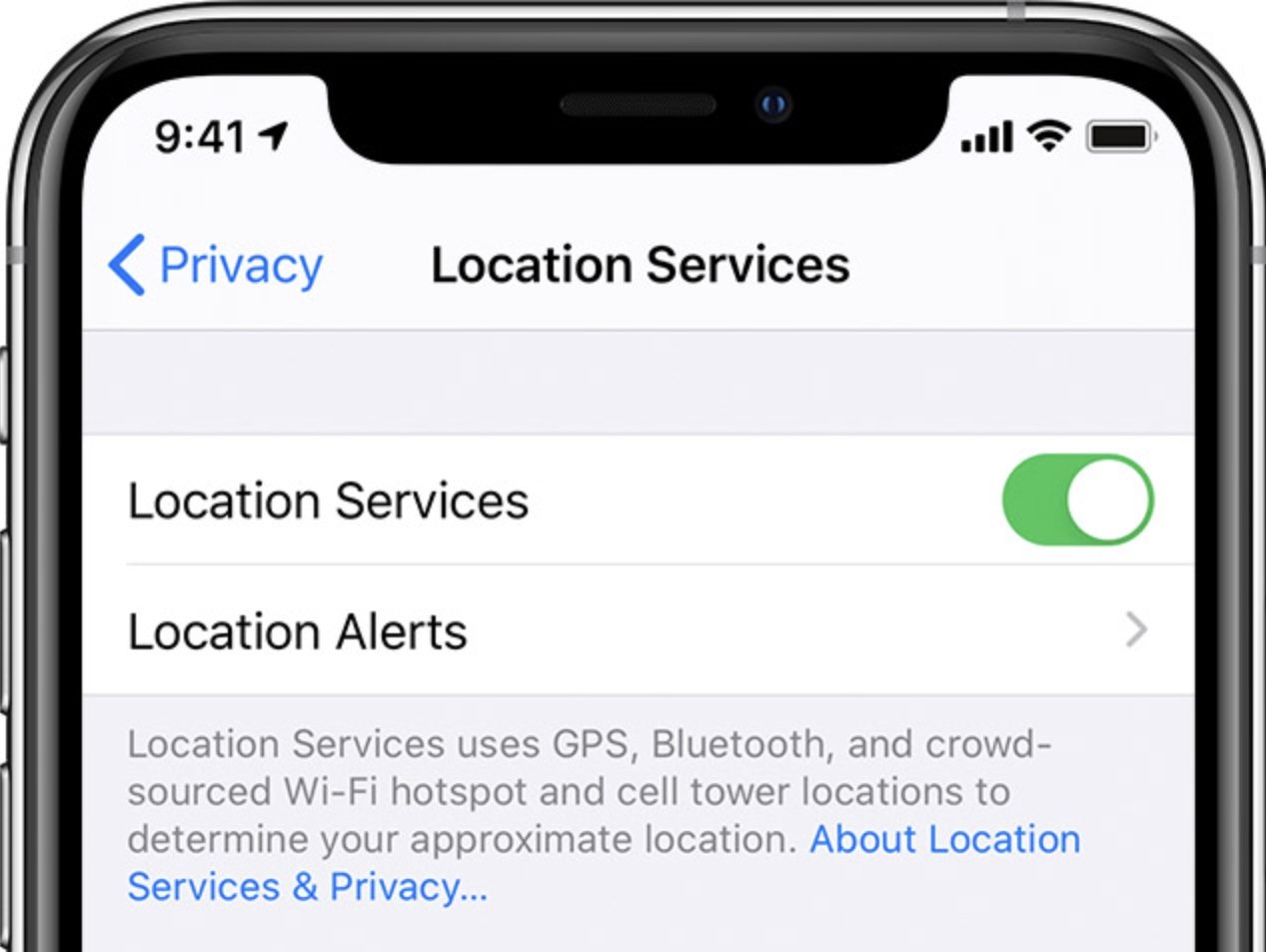 enable disable location services