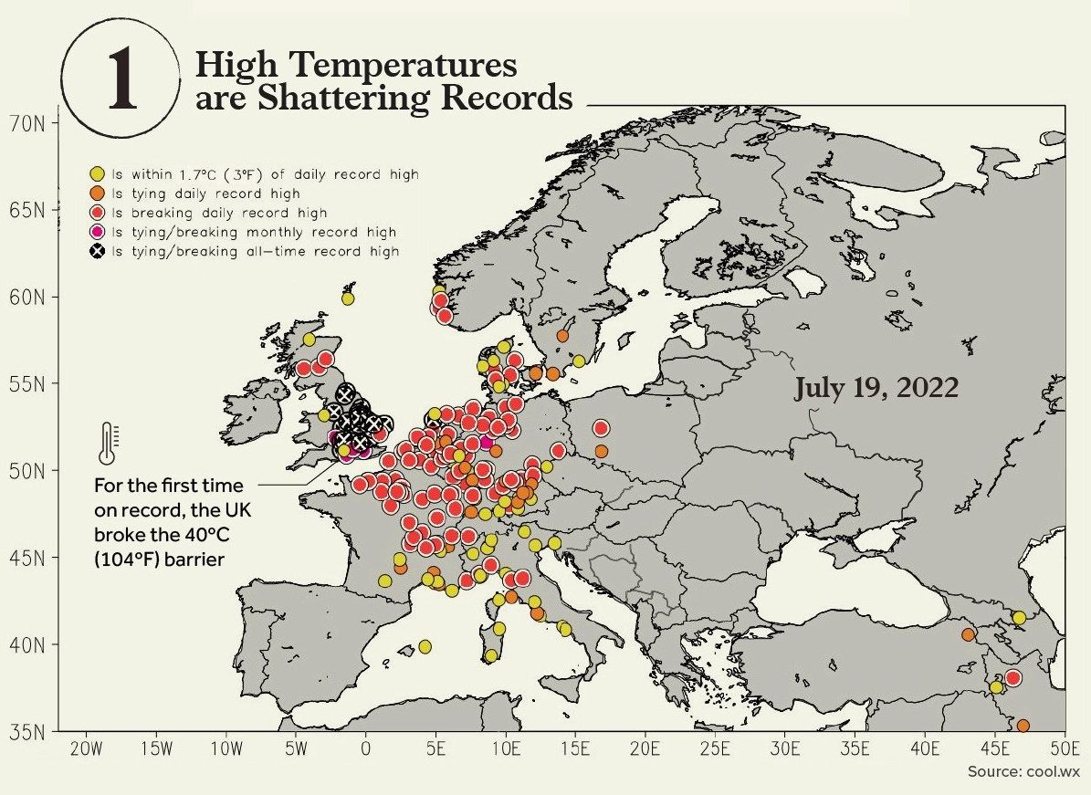 europe heatwave map