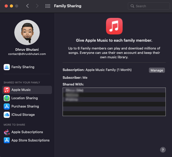 family sharing apple mac
