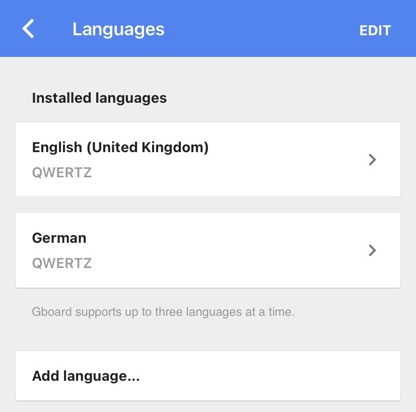 gboard change language