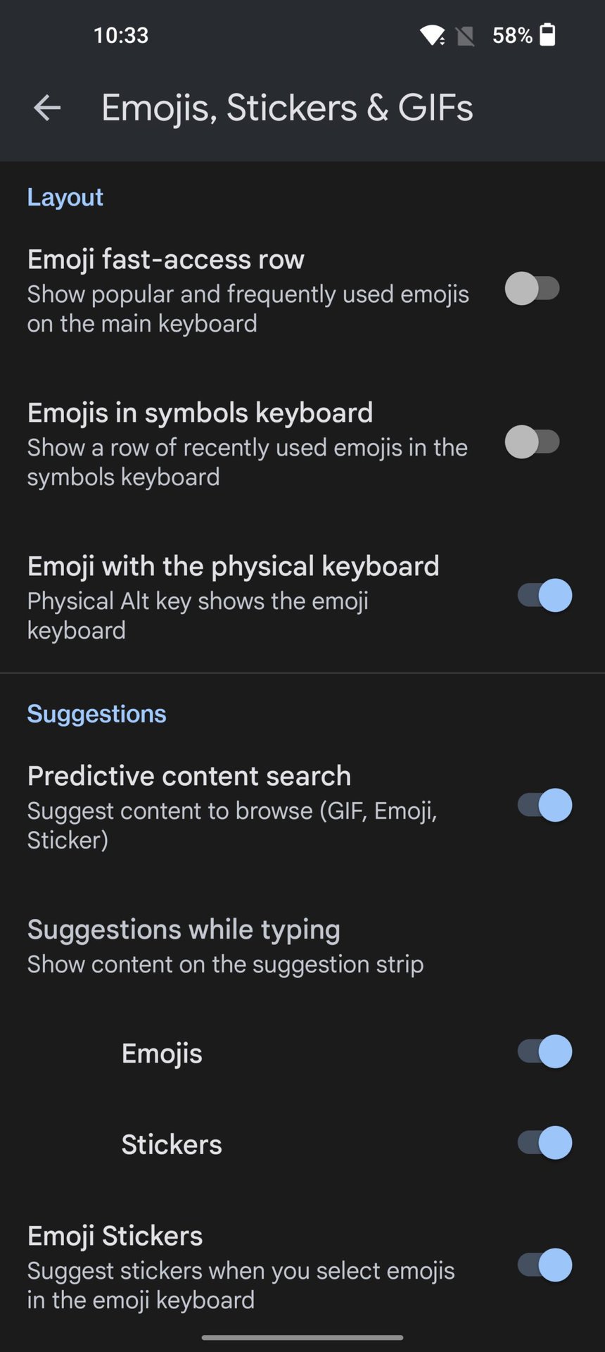gboard emoji stickers settings
