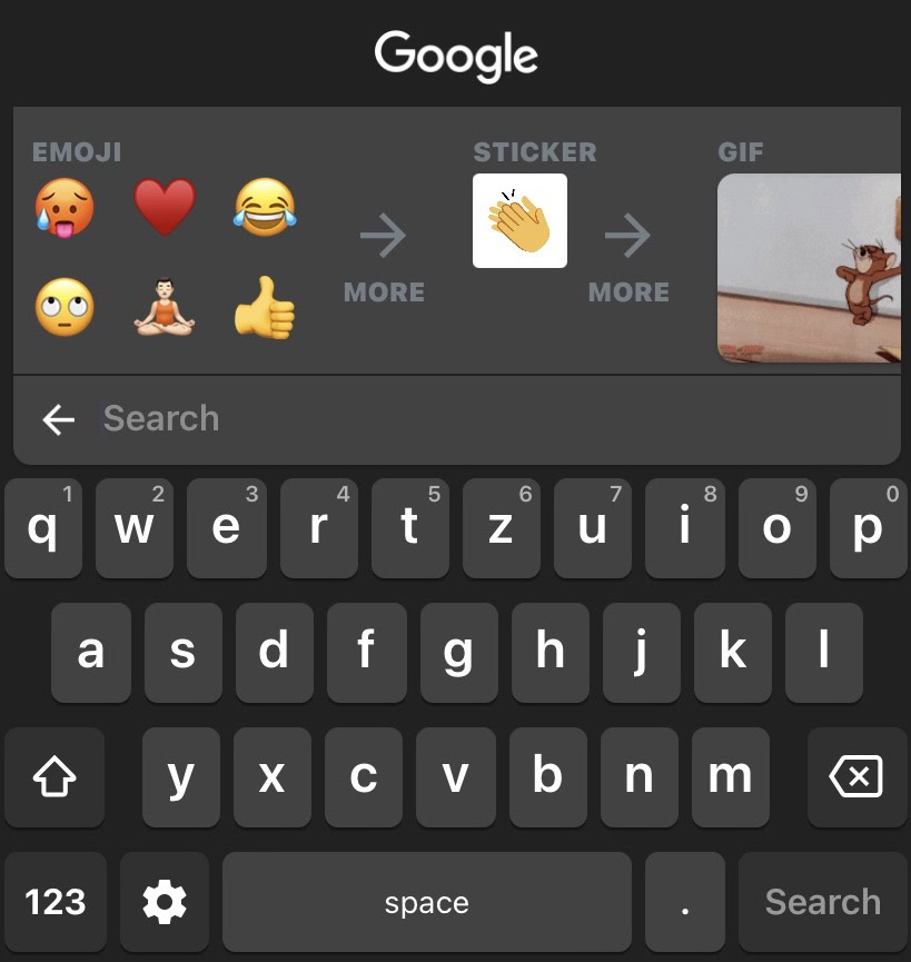 gboard emojis gifs stickers