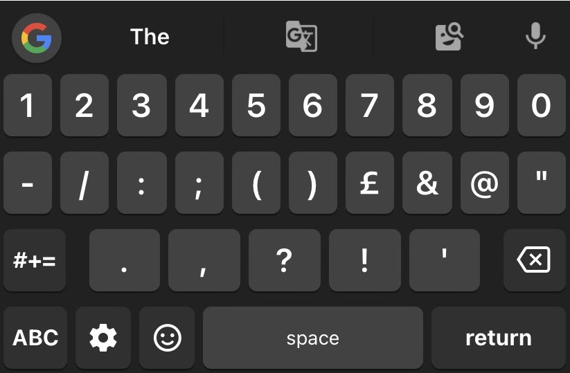 gboard numberpad