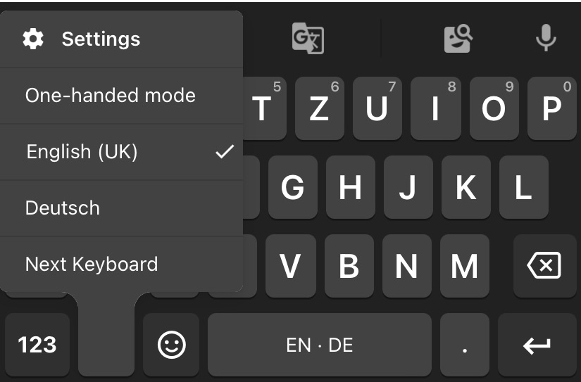 gboard one handed mode