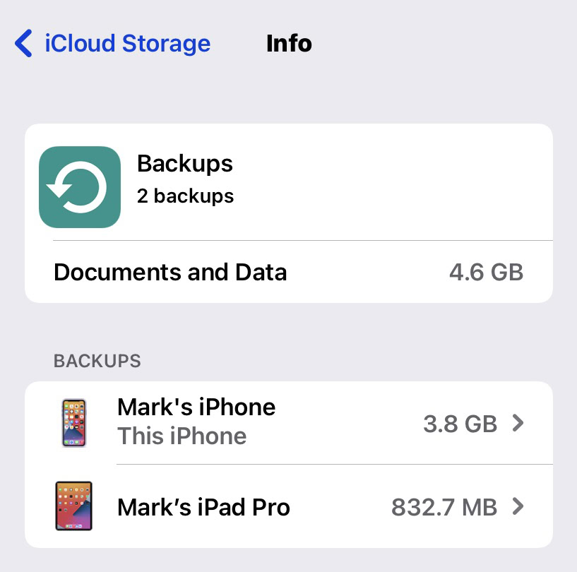 icloud backups